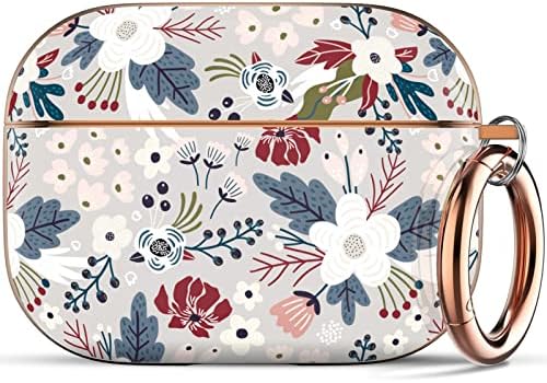 HappyPapa Stylish Pattern Case projetado para Apple AirPods Pro, Flowers Berries AirPods Pro Case para Mulheres Garotas Caso de