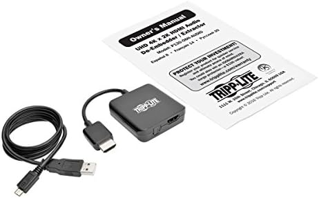 Tripp Lite HDMI De-embebedder / extrator com cabo HDMI embutido UHD 4K x 2k, preto