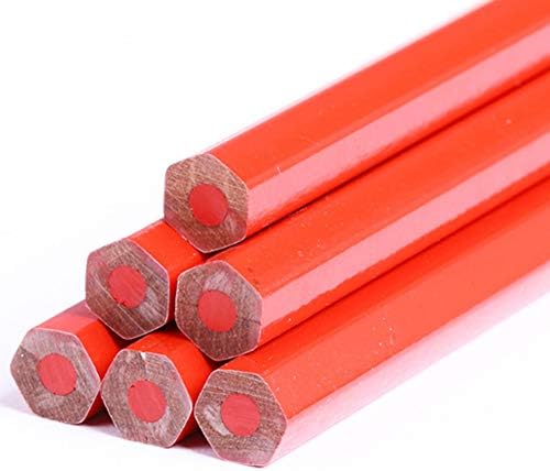 Guangming - lápis de carpinteiro, lápis de madeira com 2 cores lápis azul -vermelho e lápis vermelho, ferramenta de desenho de linha de escriba para marcação em madeira, pedra e concreto