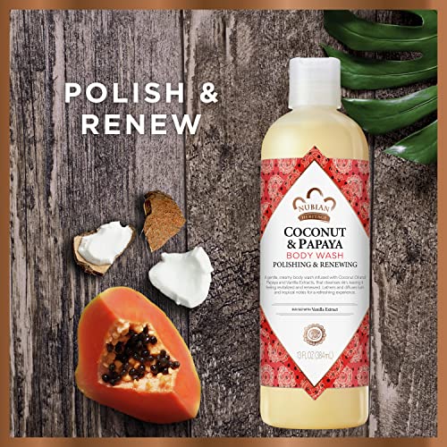 Heritage Nubian Coconut Mampaya Polish de lavagem do corpo + renovação para a lavagem corporal de hidratação seca e opaca,