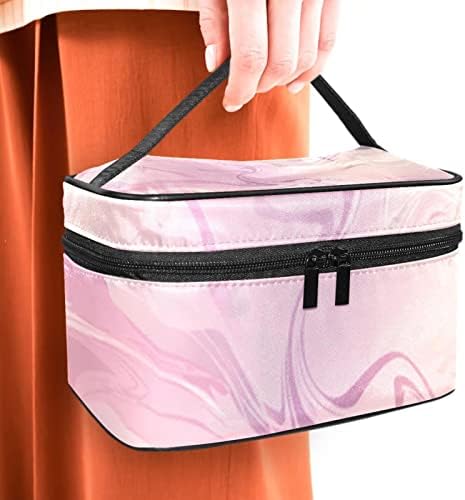 Saco de maquiagem pequeno, organizador cosmético da bolsa com zíper para mulheres e meninas, moda de padrão de mármore