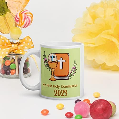 Presente da primeira comunhão para meninas Santa Comunhão Presente para meninos Candy caneca caneca caneca caneca quente caneca de chocolate para crianças caneca de cacau caneca premium de qualidade caneca de café, confortável para segurar, exclusivo