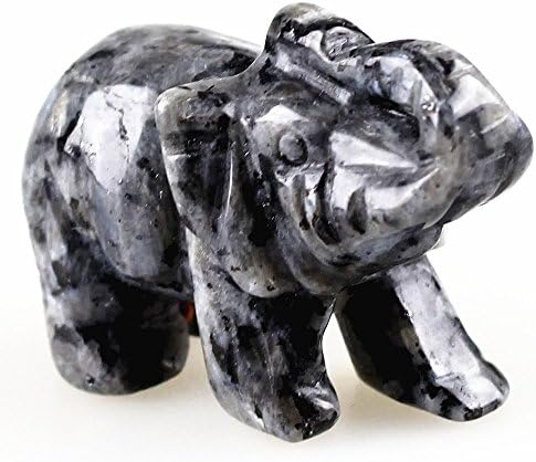 Fatuagens de elefantes de elefante de larvikita para pedra preciosa Cristais de cura de estátua esculpida Cristais de cura
