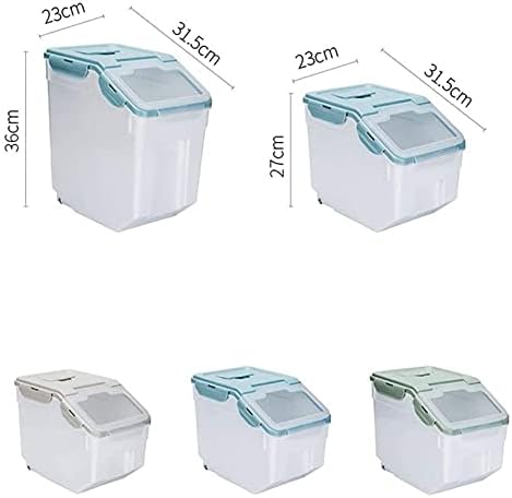 Recipientes de armazenamento de cereais kekeyang Caixa de armazenamento de caixa de armazenamento de arroz balde de arroz e balde de arroz selado 10 kg, 15 kg para casa de armazenamento de arroz de cozinha em casa Caixa de armazenamento de arroz