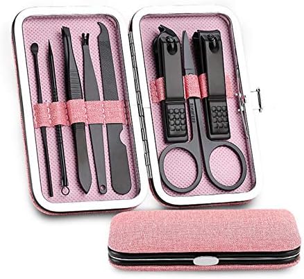 COOVS 8pcs Pedicure de Clipper de unhas de aço inoxidável com Tweezer Manicure Tools Ferramentas de Manicure Scissor