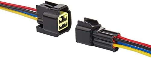 Laisomeke 4 pinos Conector elétrico Conector à prova d'água, machos e femininos 16 awg arame adequado para caminhão de carro, barco e outra conexão de arame preto