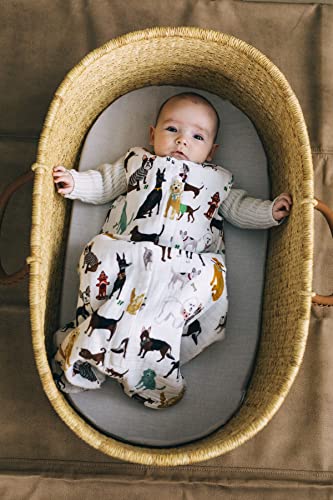 Little Unicorn - Woof Cotton Muslin Sleep Bag | algodão | Super macio e leve | Bebê | Tamanho grande: 12-18 meses | Máquina lavável na máquina | 1.1 Tog