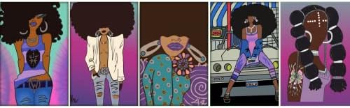 Mulheres afro -americanas Arte original Blank Greeting Cards by Ward Urban Art Studio Boss Collection Conjunto de