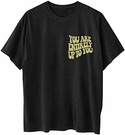 Camisetas gráficas slogan de grandes dimensões Mulheres PLUS TAMPAS TAMPAS DOPLOT OBTER SUMVE CURTO TOP SUMPLEL SURTE