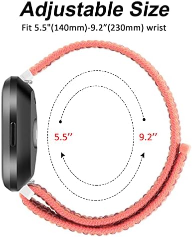 Bandas de nylon para fitbit versa 2 bandas/fitbit versa/versa lite/versa se para homens, pulseiras de reposição esportiva respirável suave para fitbit versa 2