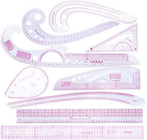 Régua de costura 9pcs ， régua de curva francesa ， medir governante ， conjunto de ferramentas de desenho de alfaiate