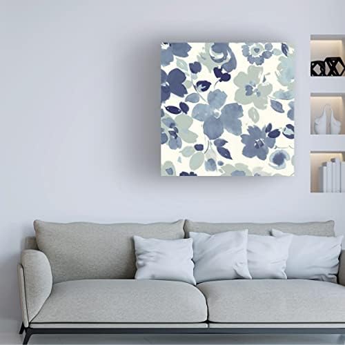 Marca registrada Bine Art 'Soft Blue Florals III' Arte de tela por portfólio de maçã selvagem