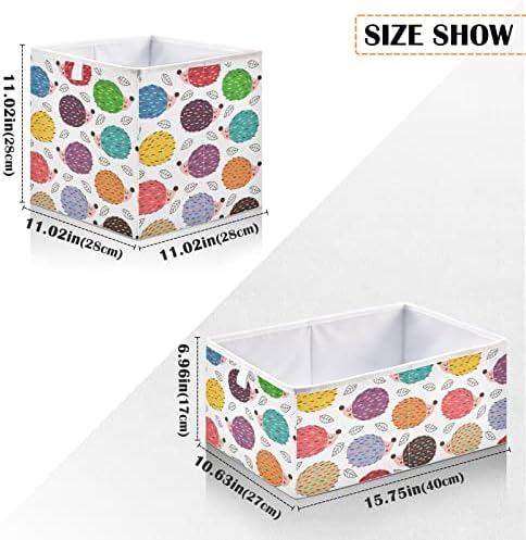 Emelivor colorido Hedgehogs Cubo de armazenamento Bin Bins de armazenamento colapsável cesta de brinquedos à prova
