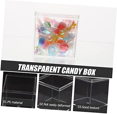 CABILOCK 30 PCS Square Transparent Gift Box Box Caixa de lanches Caixa de chocolate Presente Recipiente de plástico Clear