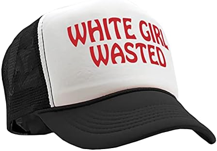 Gooder Tees - Garota Branca desperdiçada - Funny Party Dance Frat College - Vintage Retro Style Trucker Cap Hat Hat
