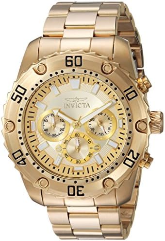 Invicta Men 24835 Pro Diver Display Analog Quartz Gold Watch