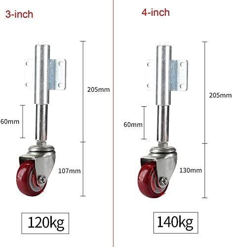 Morices Cutters Casters de placa de 75 mm/100mmspring lançadores de portão carregados ， rodízios giratórios de serviço pesado ， rodas