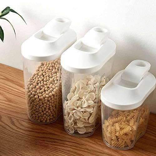 Lkyboa Plastic Cereal Cereal Storage Box de cozinha de cozinha recipiente de arroz de cozinha de cozinha agradável caixa de armazenamento de farinha de farinha de grãos armazenamento
