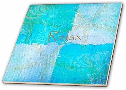 3drose CT_79350_7 Relax Starfish Aqua e Blue Beach Theme With Ocean Colors Glass, 8 polegadas