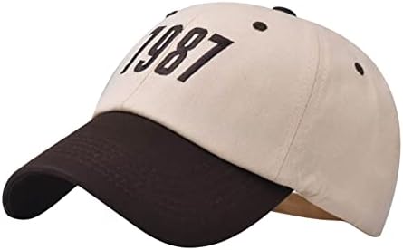 Letters 1987 Bordado clássico Vintage Splice Color Baseball Cap Hat Hat Hat para Youth Street Birthday Gift