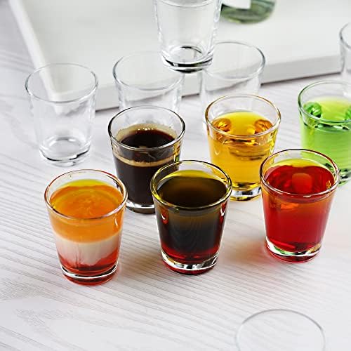 Luxu Shot Glass 1,5 fl.oz, copos pesados ​​de tacadas de base de 12, clear pequeno conjunto de vidro para coquetel, uísque, tequila,