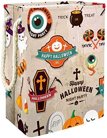 Happy Happy Halloween Design Elementos 300D Oxford PVC Roupas à prova d'água cesto de lavanderia grande para cobertores