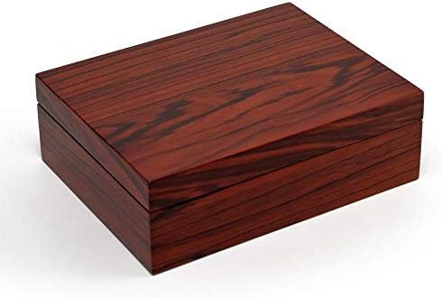 MusicBoxattic Ultra -Sleek 36 Nota Hi Gloss Zebra Striped Wood Finish Jewelry Box - Viena Life & Roses do Sul