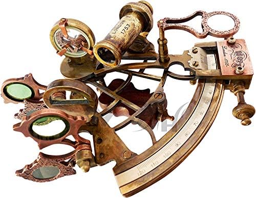 Artes de arte marinha artesanato marítimo sextante grande instrumentos de navegação de latão de latão Vintage Sextant Histórico