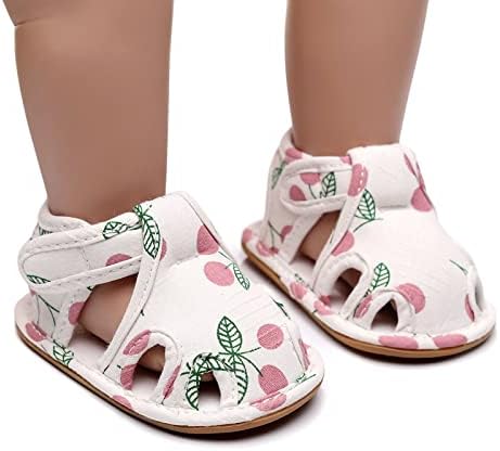Sapatos infantis para criança sola macia sem deslizamento para criança sapatos de piso frutas sandálias estampas de cereja meninas sapatos de vestido
