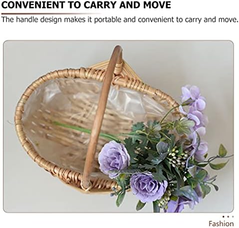 Cesto de vime de vime de vime 2pcs cestas de cestas de cestas de madrugada com alça com cestas de arranjo de flores para decoração