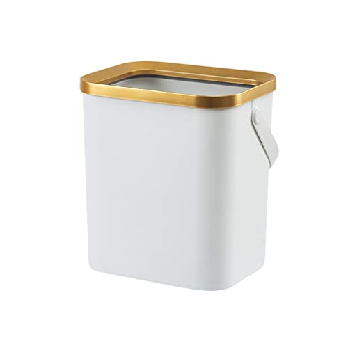 N/uma lata de lixo dourado para banheiro da cozinha quadrúpede quadrúpede plástico lixo de lixo estreito com tampa