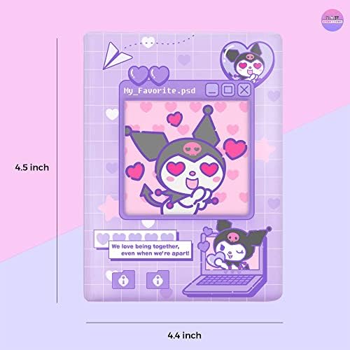 Kawaiians Kawaii Photocard Holder Book com Keychain, Mini Kpop Album, Pocket Photo Album para cartas de negociação,