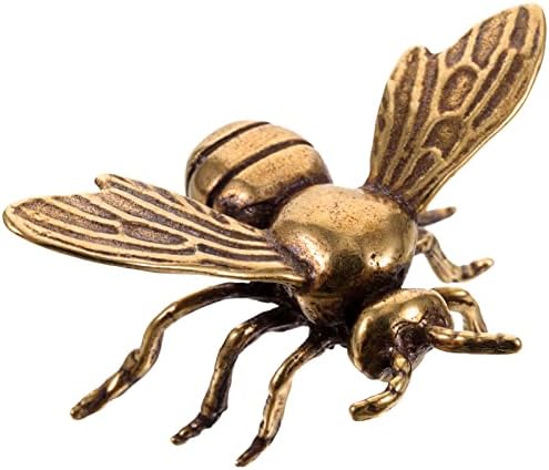 Nolitoy Mini Brass Bee Figure, Small Brass Bee Ornament Feng Shui Brass Animal estátua de estatueta para decoração