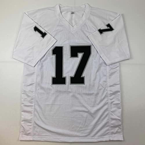 Autografado/assinado Davante Adams Las Vegas Oakland White Football Jersey Beckett Bas Coa