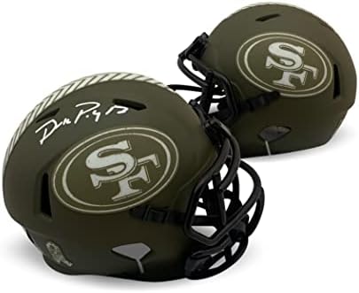 Brock Purdy autografou São Francisco assinou Salute para atender a Speed ​​Militar Speed ​​Football Mini capacete