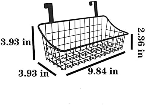 JTEYULT Basket com cesta de armazenamento de grade, pendure atrás de uma porta ou em uma grade, sobre a porta do armário, branca