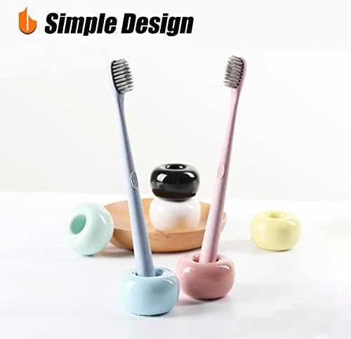 Mini -cerâmica elegante de urbanstriva suporte para escova de dentes para bancadas bancadas, preto