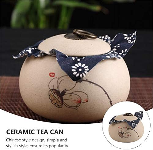 Ladrador de chá doiTool, 1pc Ceramic Tea Pot Pote de chá de chá de armazenamento de tanque de chá de chá de armazenamento panela