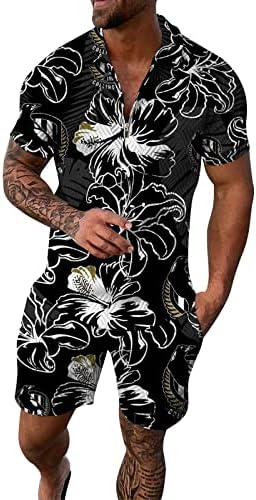 Camisa polo de 2 peças e roupa curta trimestre de verão tracksuit casual elegante e alto conjunto de suor esportivo