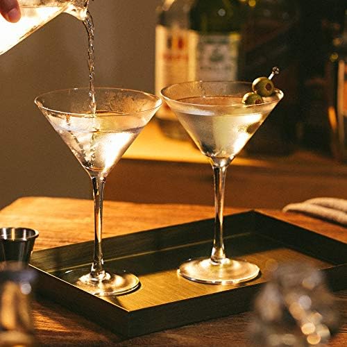 ELIXIR Glassware Martini Glasses Conjunto de 4 - óculos de cristal martini soprados à mão com copos de coquetel elegantes para