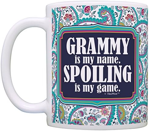 Presente para a vovó Grammy é meu nome estragar é o meu jogo de café caneca copo de chá de chá Paisley