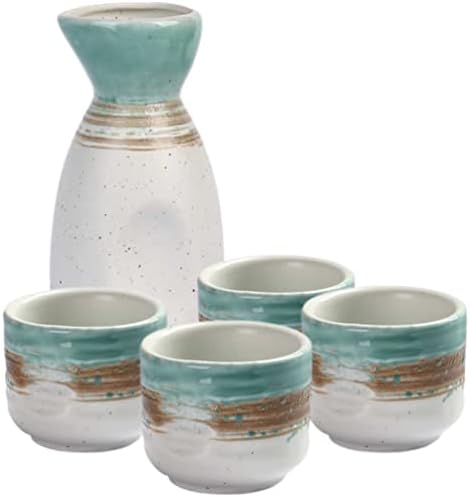 Conjunto de utensílios de decoração japonesa Besportble Conjunto de saquê de cerâmica, garrafa de saquê de 8 onças com 2