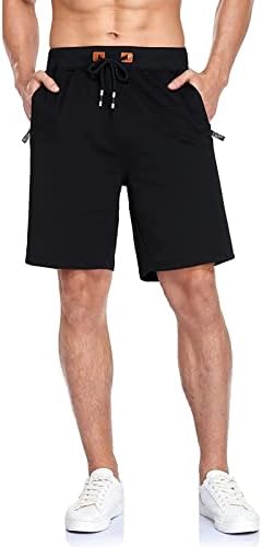 Ynimioaox shorts masculinos de treino casual esportes com bolsos com zíper