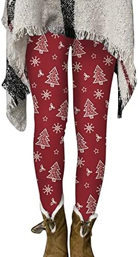 Leggings de Natal para Mulheres Ultra Moldas Leggings Cozinhados Liant Tiz -Plaids Calças Alta Coloque Calças Casuais