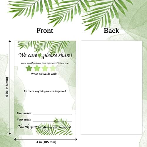 50 PCs sugestão cartões de caixa de vegetação cartões de comentários de 4x6 polegadas em branco formulam reclamação do cliente e formulários de feedback para pequenas empresas