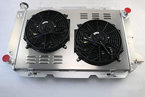 Radador de refrigeração compatível com 1985-1997 Ford F150 F250 F350 Bronco e 90-97 Ford F Super Duty & 88-97 Ford F53 V8 Motor, todos os radiadores de alumínio 3 linhas + Shroud/Fan + Relé Kit