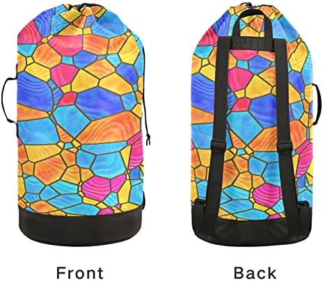 Mochila de lavanderia grande de serviço pesado com alças ajustáveis ​​para viajar para o organizador de roupas sujas para estudantes universitários à prova d'água