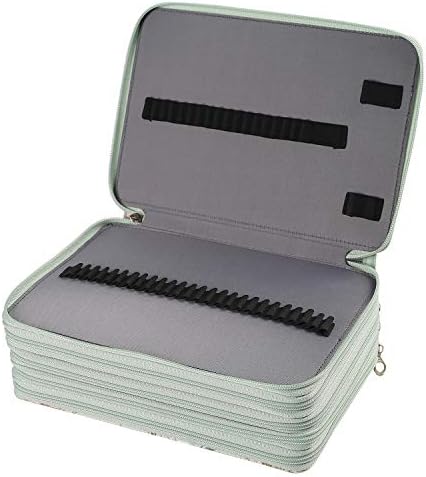 Shulaner 250 slots colorido Lápis Organizador com zíper oxford de grande capacidade para o artista Green Rose