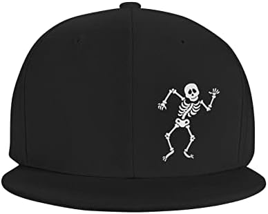 Chapéu de snapback de esqueleto de dinossauro para homens Mulheres Capinho de beisebol preto Capata -de -bill bill bill bill bill bill hat engraçado Chapéu de caminhoneiro para o verão