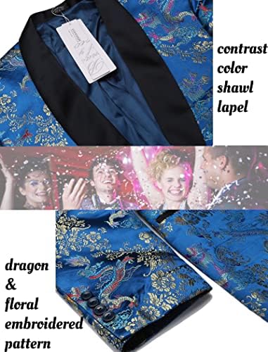 Traje floral masculino de coofandy masculino de luxo de casamentos bordados para o blazer jaqueta de smoking para festa